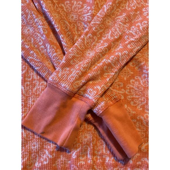 Title Nine Waffle Weave Hoody Hoodie Sz L Orange - Picture 3 of 5